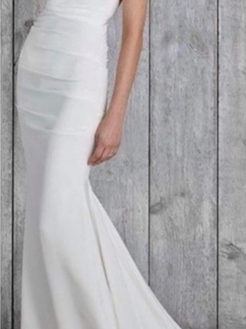 Nicole Miller Ivory Strapless Fitted Mermaid Gown